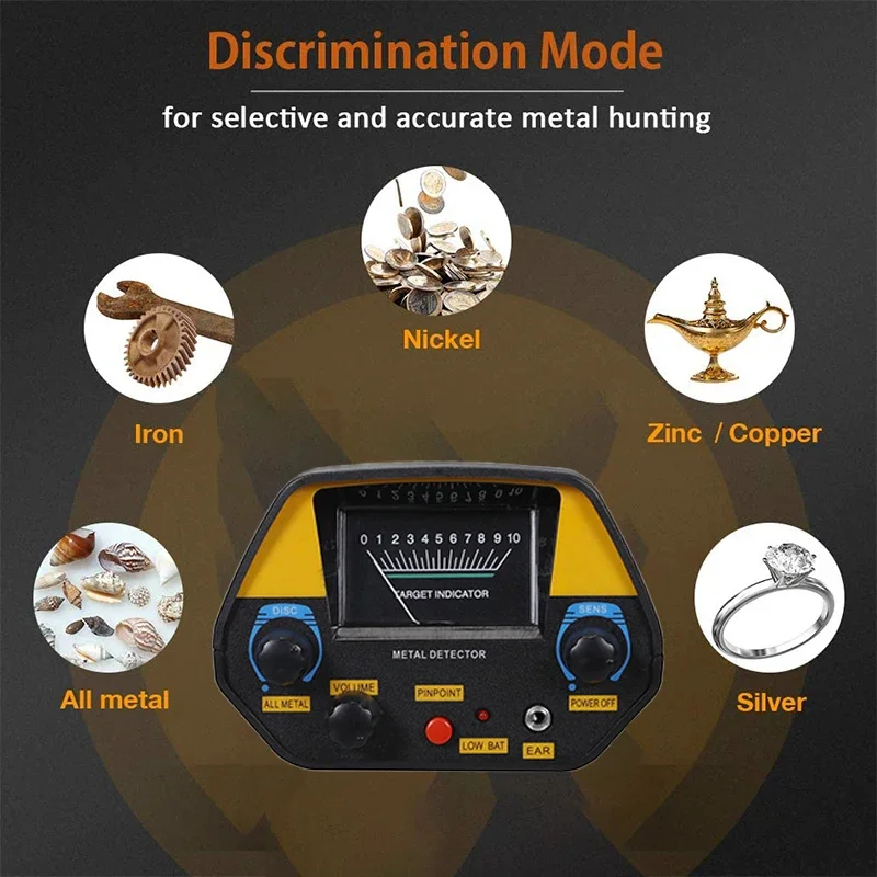 MD940 Lightweight Metal Detector with Waterproof Search Coil Gold Finder Treasure Hunter Sensitivity Metal Detectors