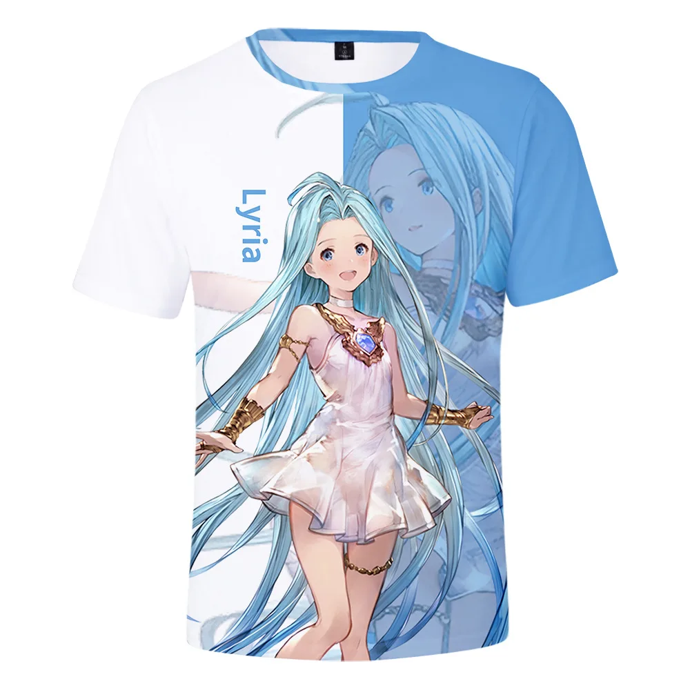 Unisex Anime Cos Granblue Fantasy Cosplay Costume Belial Top T-shirt 3D Fashion Trend Print Summer Short Sleeve Tee Halloween