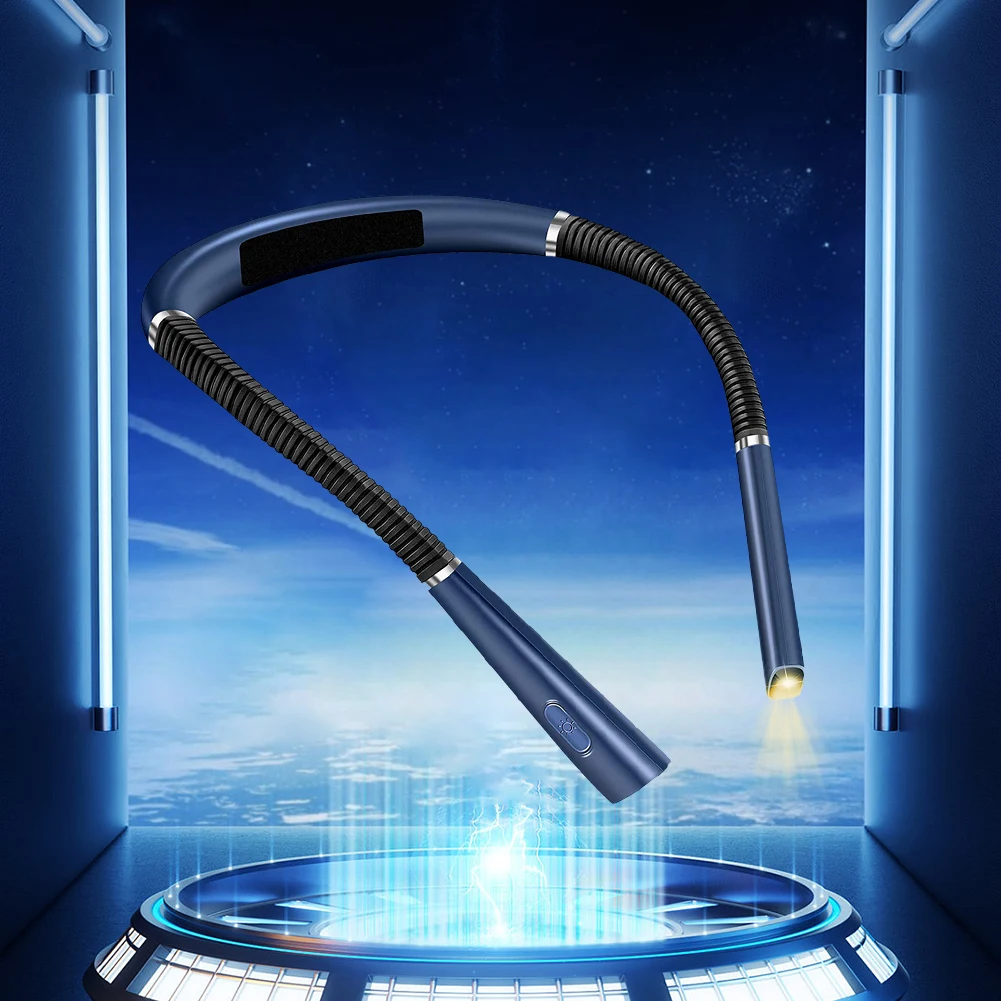 LED Neck Reading Light USB Rechargeable Book Light 3 Light Modes Bendable Neck Light 3 Level Dimmable for Camping Night Running