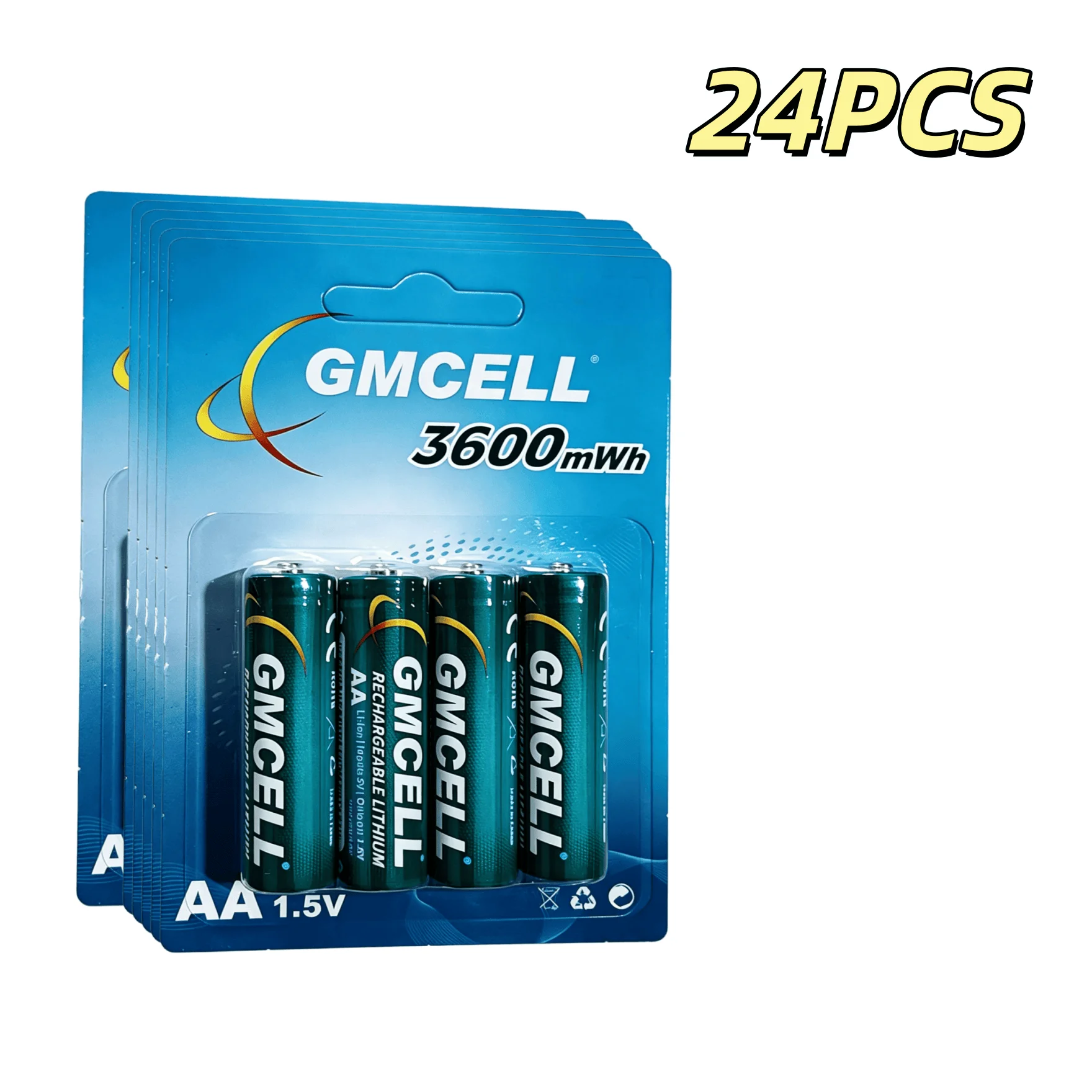 4-pack GMCELL AA oplaadbare batterijen 3600mWh 1,5V Li-ion krachtige batterij voor gamingcontrollers elektronica