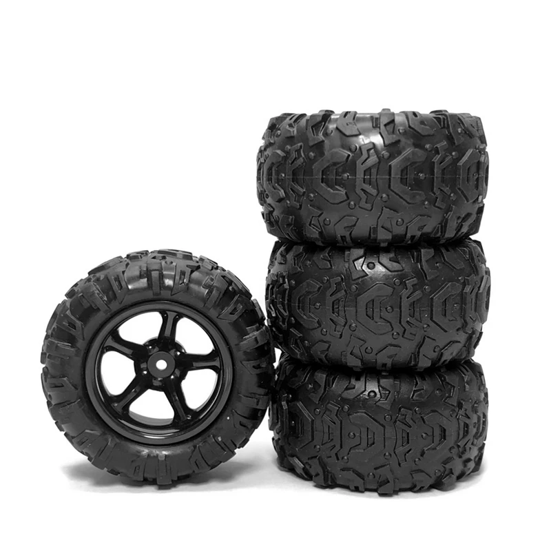 4Pcs Rubber Tire Wheel Tyre for 9300 9310 PXtoy 9300 9302 9303 9304 1/18 RC Car Spare Parts Accessories [bjve-Toy] view 4