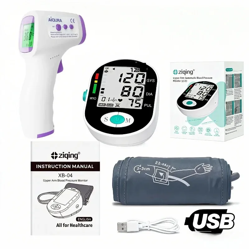 

Digital Arm Blood Pressure Test Kit Cuff Sensor Monitor BP Automatic Pressure Tonometer Tensiometer Heart Rate Pulse Meter