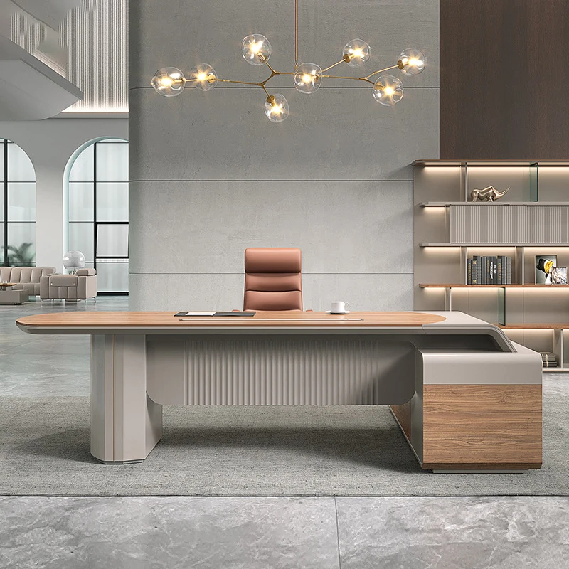 

Elegant L-Shaped Wooden Panel Executive Desk Set with Eco-friendly Design and 3-Year Warranty for Luxury Modern Offices