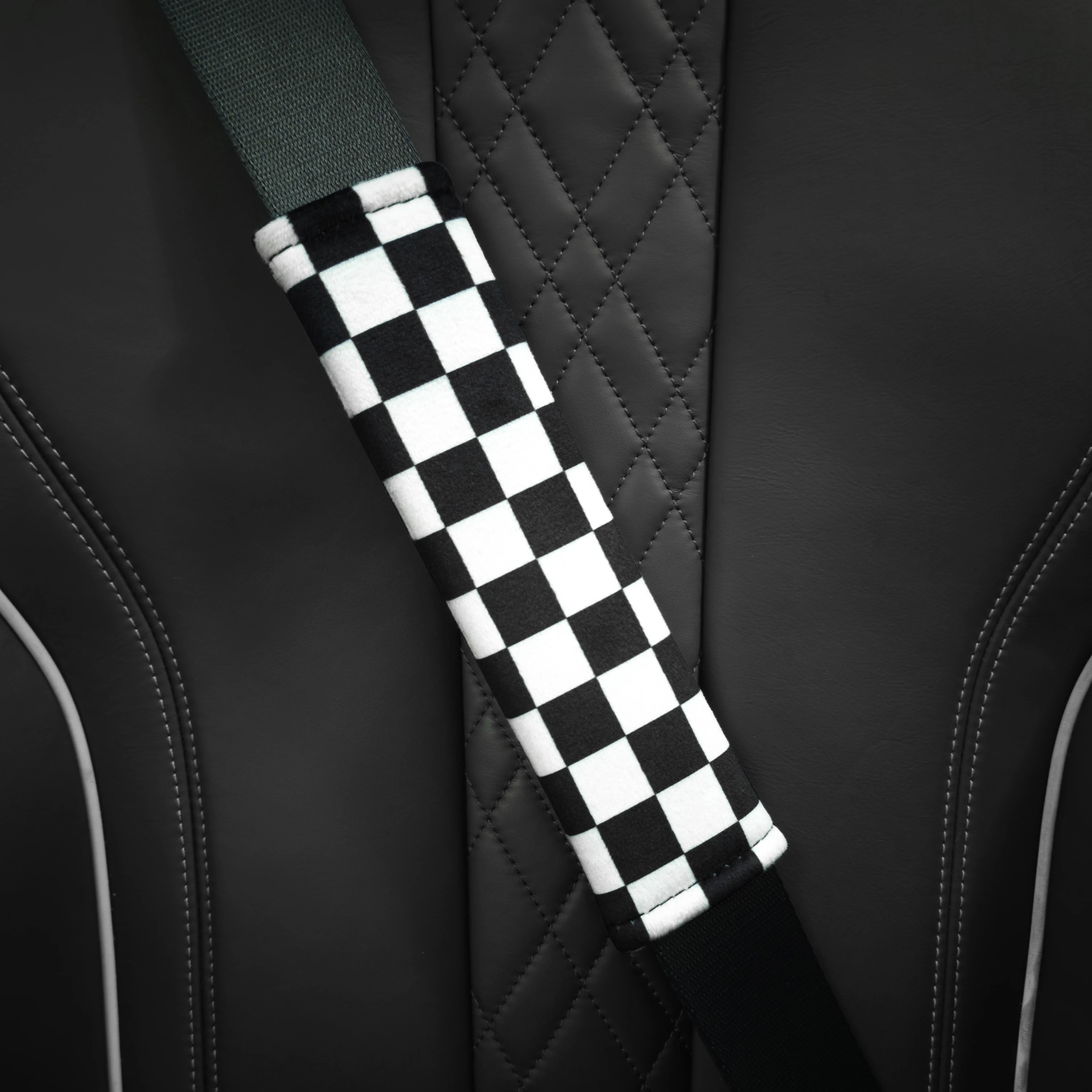 

Universal Fashionable Chessboard Pattern Style Car Seat Belt Cover Interior Accessories