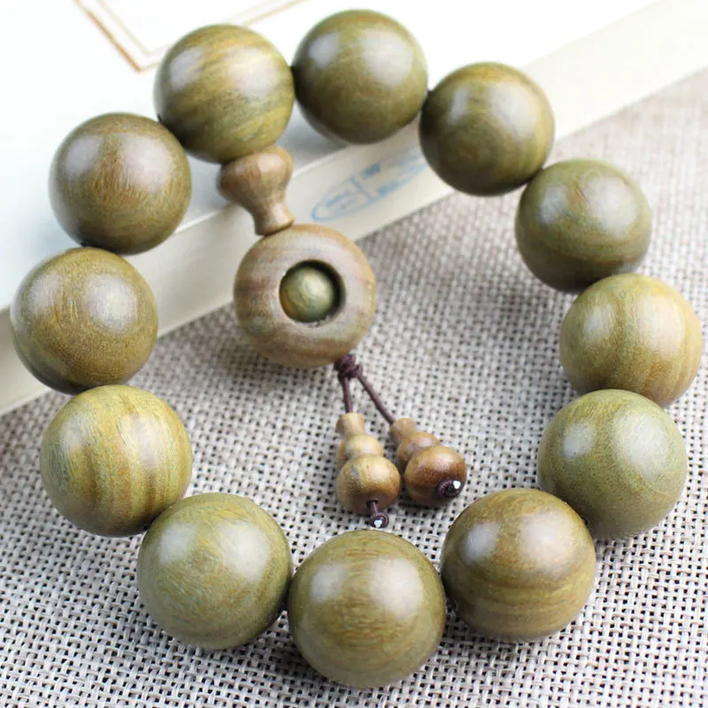 Green 2.0, Old Material, 108 Beads, Buddhist Bracelet, Unisex Jewelry, Sandalwood Artifacts