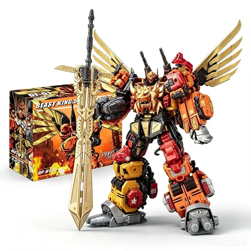 【In‑stock】Jinbao Transforming Toy 5‑in‑1 Predaking DF01 Movie Model ABS Extra Large 45cm Super Cool Assembly Toy
