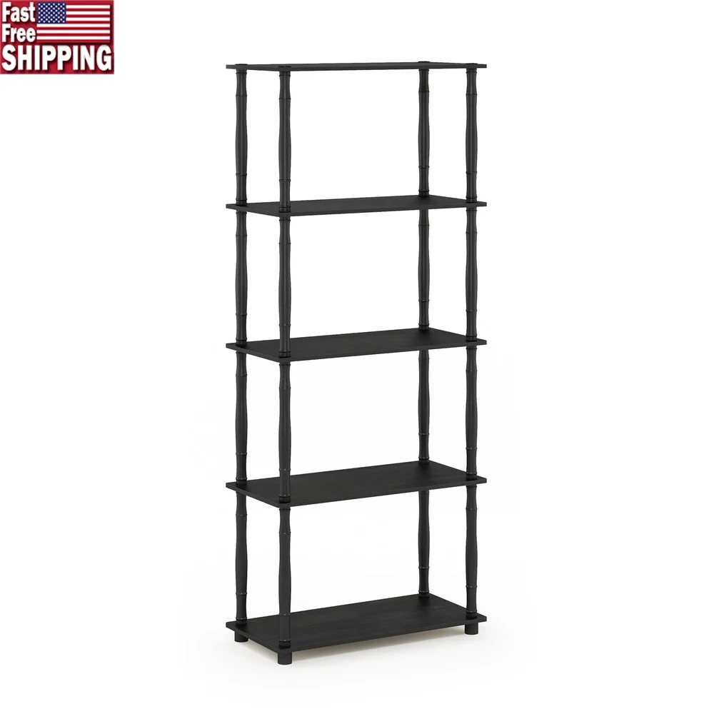 

5-Shelf Decorative Storage Shelf Freestanding Indoor Furniture Adjustable Open Design Easy Assembly Durable Composite Wood