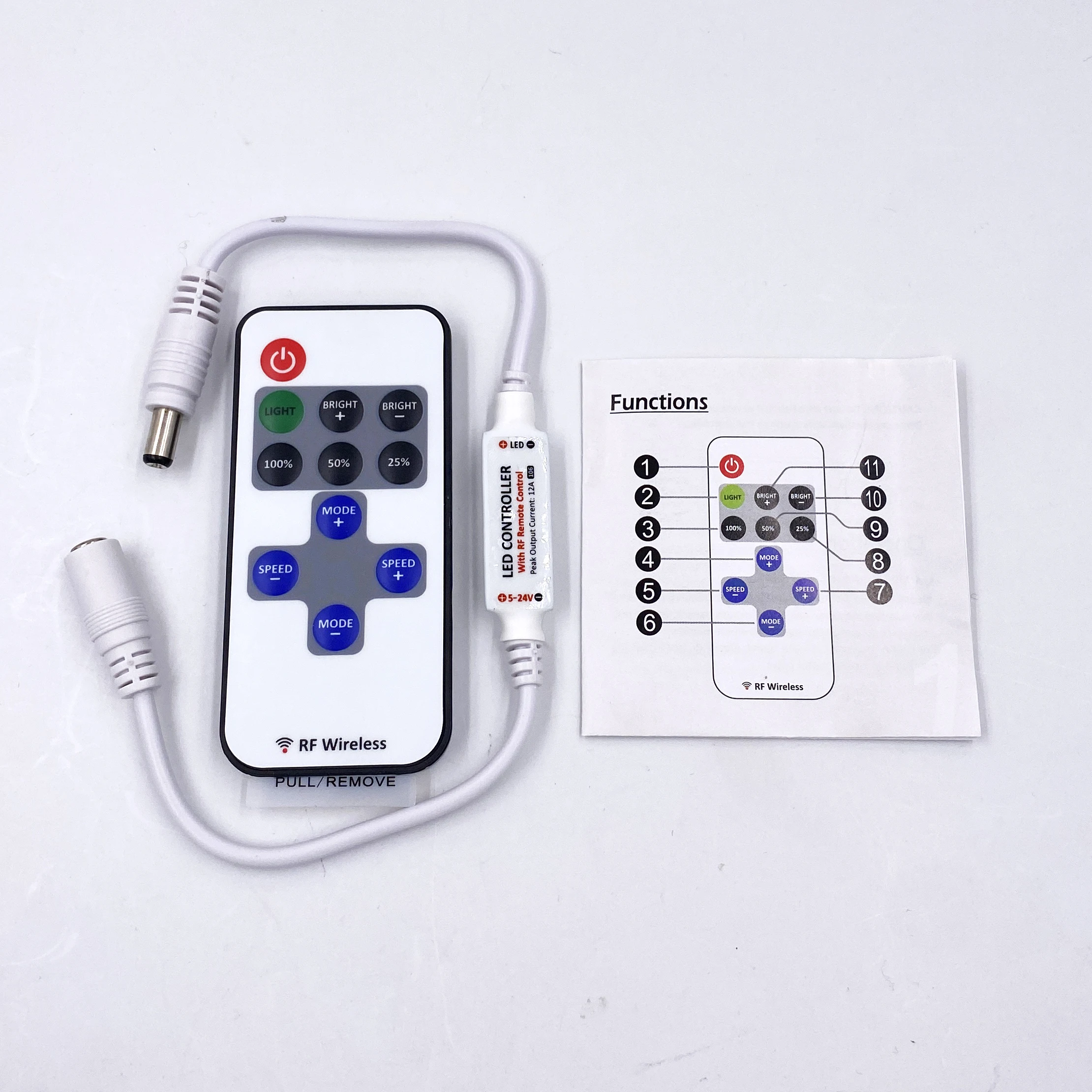 LED Spotlight Touch Dimmer RF Wireless Dimming Control Remote Control Lamp With Monochrome 12V 24V Brightness Dynamic Adjustment