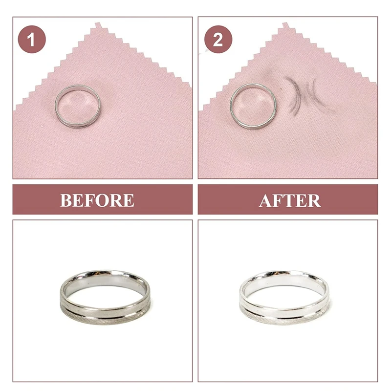100PCS Jewelry Cleaning Cloth,Professional Polishing Cloth Individually Wrapped,Pink Silver Polishing Cloth 3.15X3.15In