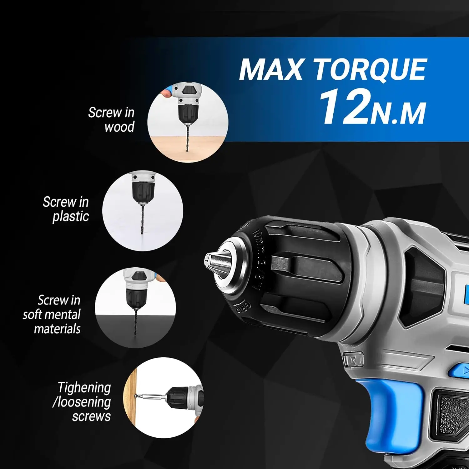 Imagem -06 - Deko-cordless Drill Grupo 8v Keyless Chuck Mini Power Driver com Parafuso Grupo Chave de Fenda Elétrica Built-in Led