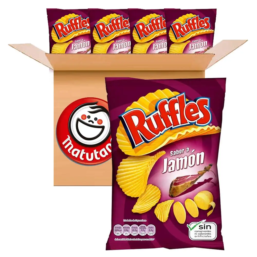 Ruffles Matutano Patatas Jamón 45 gr. 20 paquetes