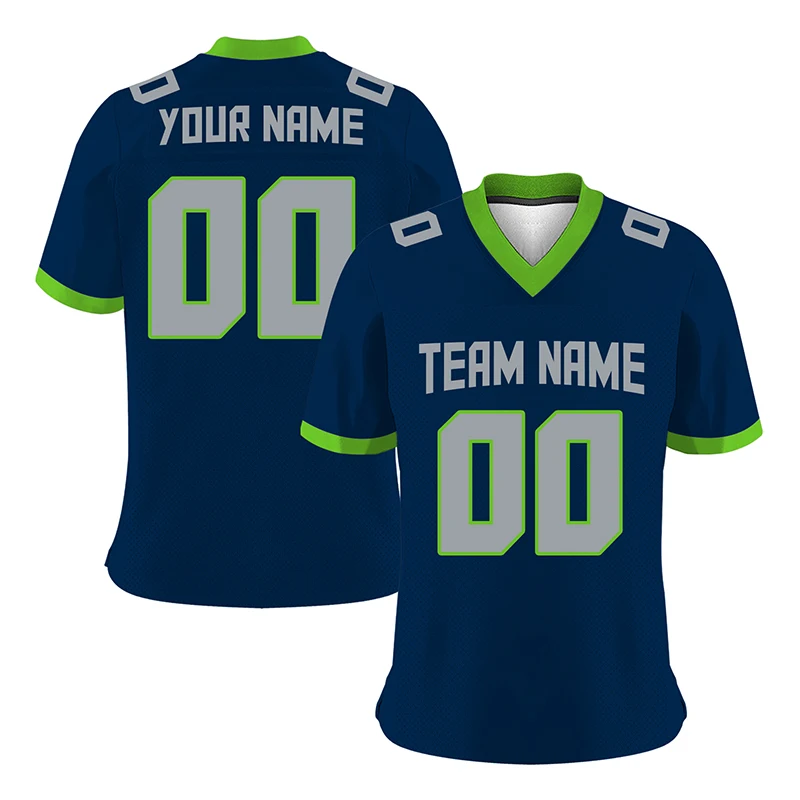 Men Jersey Footbal American Dark Blue 2022 2023 Custom Match Ruby Shirt Mesh Sublimation Blanks Team/Name Sportwear