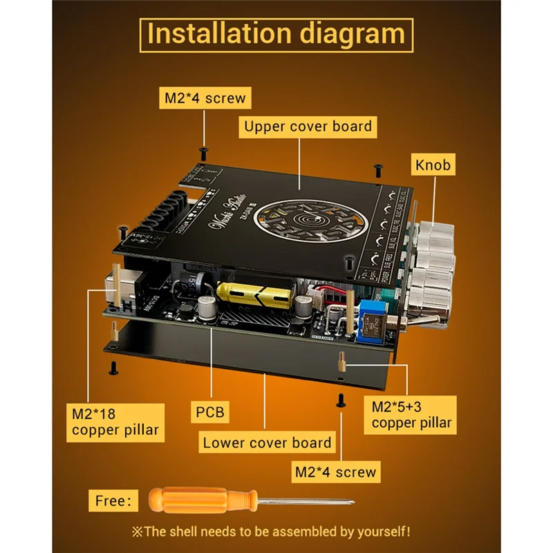 ABMF-ZK-DAM L1 Placa amplificadora de potencia Bluetooth estéreo 2X220W + 350W Bluetooth 5,0 módulo amplificador de Audio de potencia Digital A