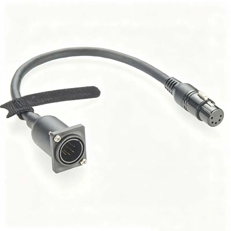 DMX512 Signal Extension Cable with 5-Pin XLR Male and Female Connectors, Panel-Mount Extension Cable for Lighting Signals