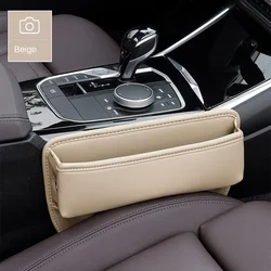 Hot Selling Leather Car Seat Gap Filler Storage Box Keys Card Cup Phone Holder USB Cable Hole Organizer Bag Interior Accessories