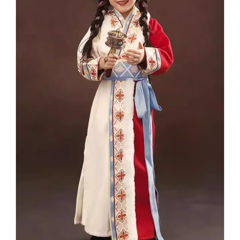 تنورة طويلة للرقص على الطراز العرقي الصيني للفتيات التبتية