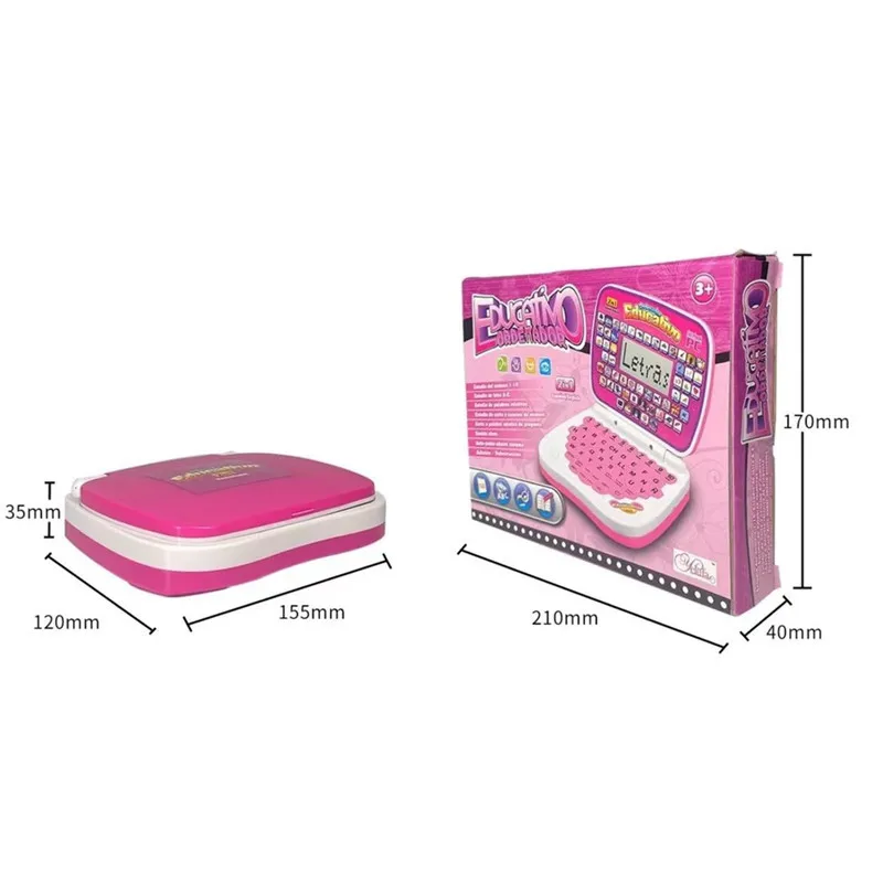 Engels laptopspeelgoed Spaans lezen voor kinderen Vroege onderwijsmachine Multifunctionele tweetalige leermachine