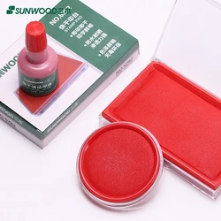 Sunwood-almohadilla de tinta cuadrada redonda roja, tinta limpia de secado rápido para suministros corporativos, Oficina de Contabilidad duradera especial, 40ml