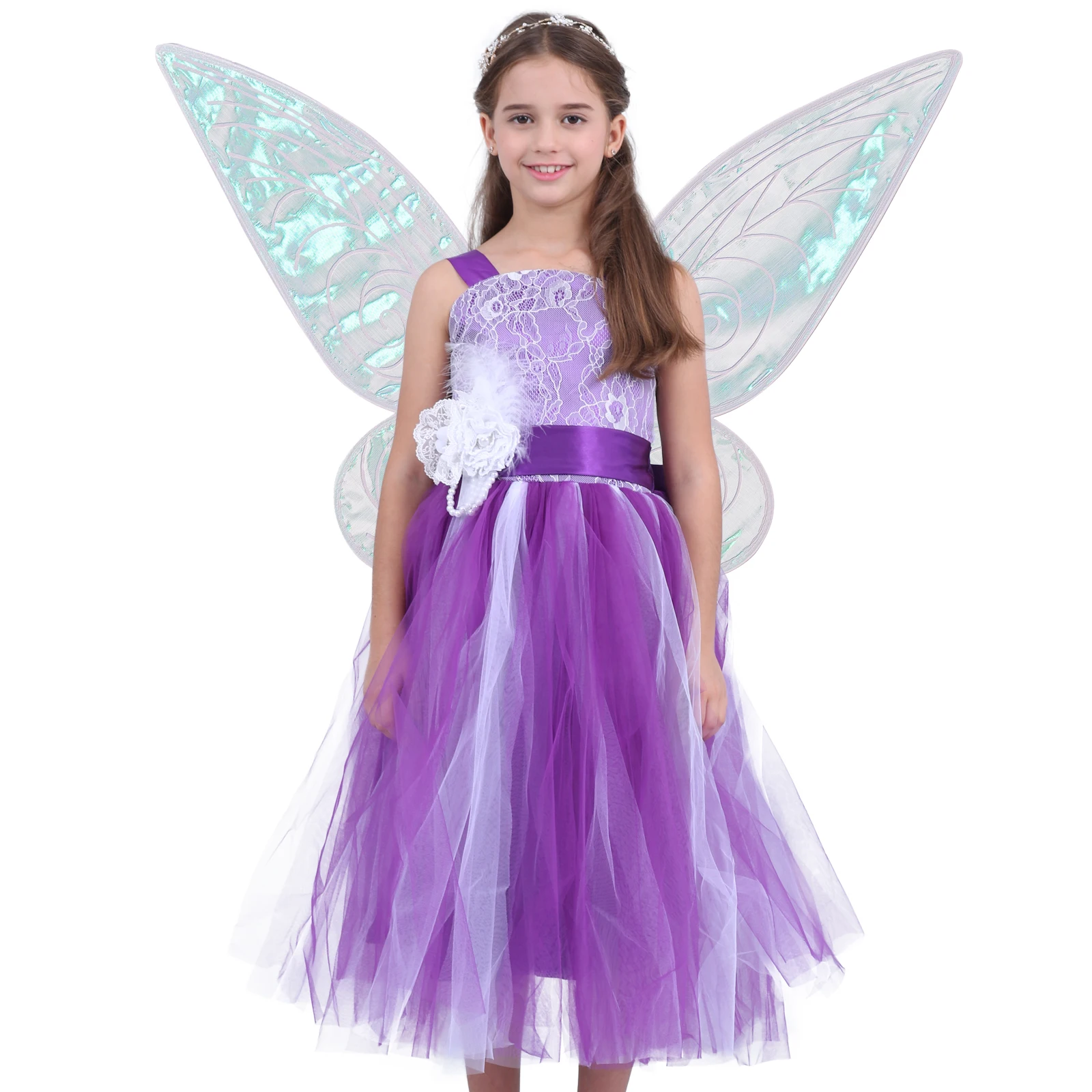 Kids Girls Butterfly Shape Angel Wings with Elastic Shoulder Straps Photography Props for Halloween Cosplay