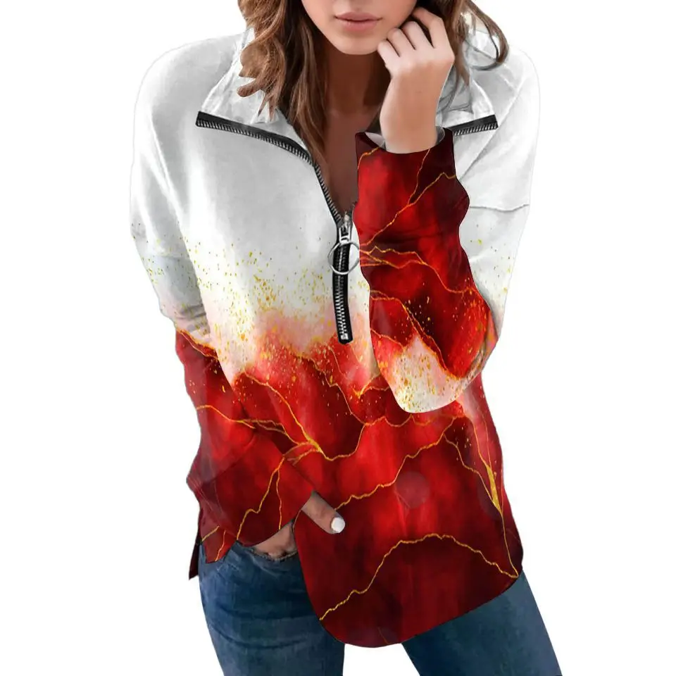 Colorful Collection New 2024 Women's Cross-Border Long Sleeved Autumn Fashionable And Comfortable Trendy Top With LapelsWF4