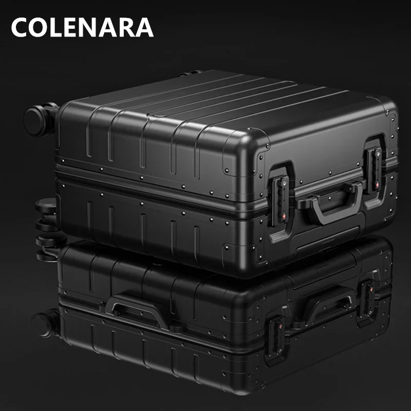 COLENARA 18-Zoll-Gepäck-Reisetasche, hochwertige Boardingbox aus Aluminium-Magnesium-Legierung, Business-Trolley, Herren-Koffer