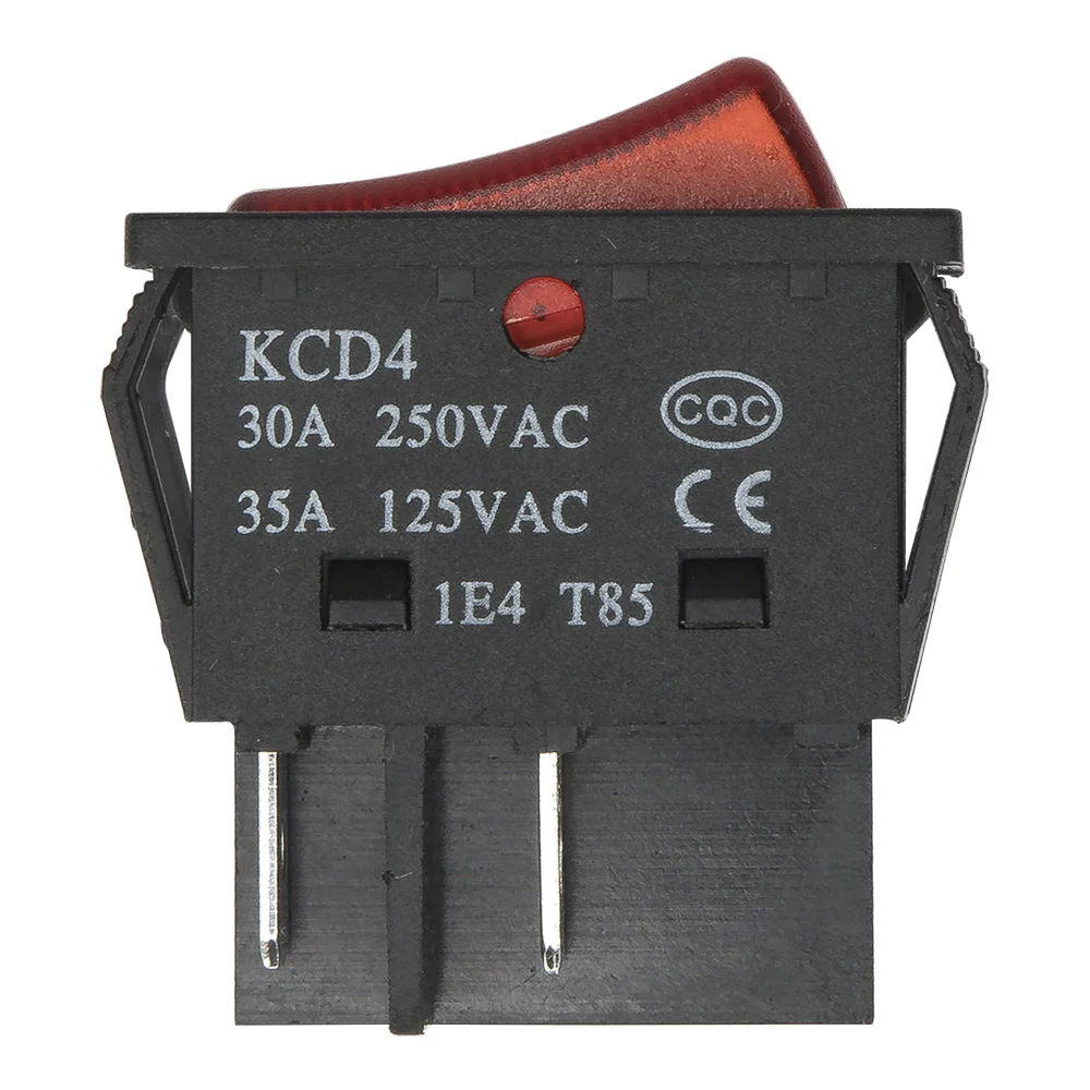 KCD4-201N-3 perforate 30 x 22 mm 30A 4 pin ON - OFF boat rocker switch KCD4 series power switch with 220V light