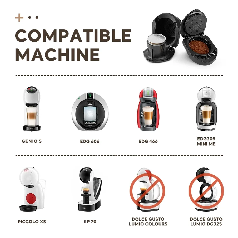 Coffee Capsule Adapter for Dolce Gusto Refillable Reusable Coffee Capsule Convert Compatible with Genio S Piccolo XS Machine