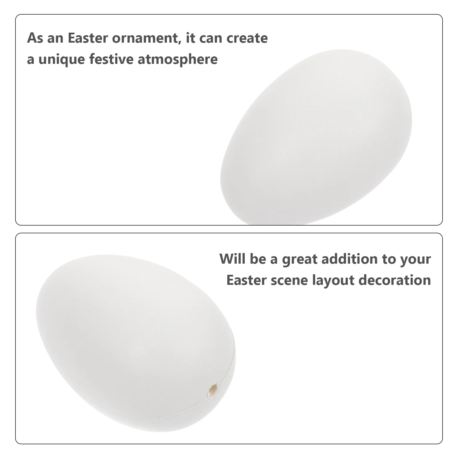 

50Pcs DIY Decoration Hanging Pendants Unfinished Easter Egg Plastic Eggs Natural Color DIY Coloring Graffiti Crafts Party Decor