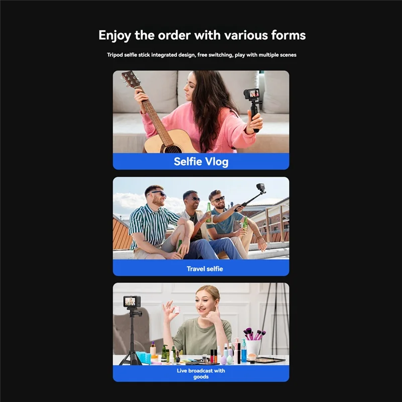 ABKI-складной штатив для селфи-палки с регулируемой длиной для Gopro13 DJI Osmo Action 5/4/3, аксессуары для экшн-камеры