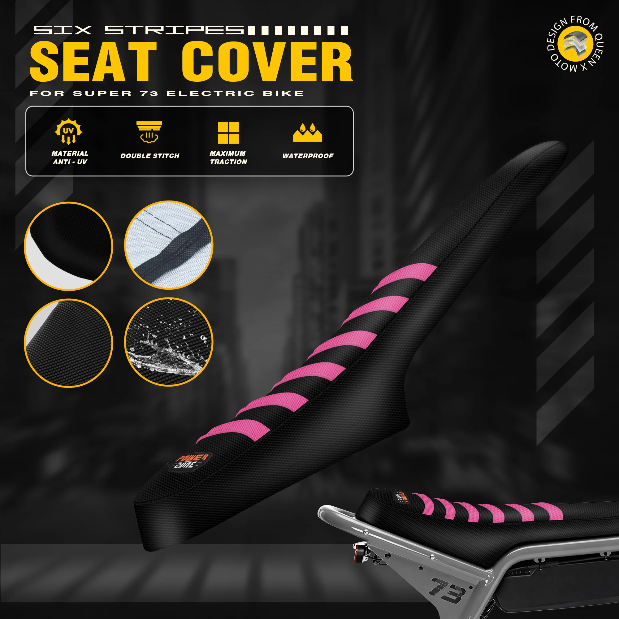 Queen X MOTO Motorcycle Seat Cover Cushion Protector For Super 73 Z Series Waterproof Off-road Dirt Pit Bike Electric Bikes