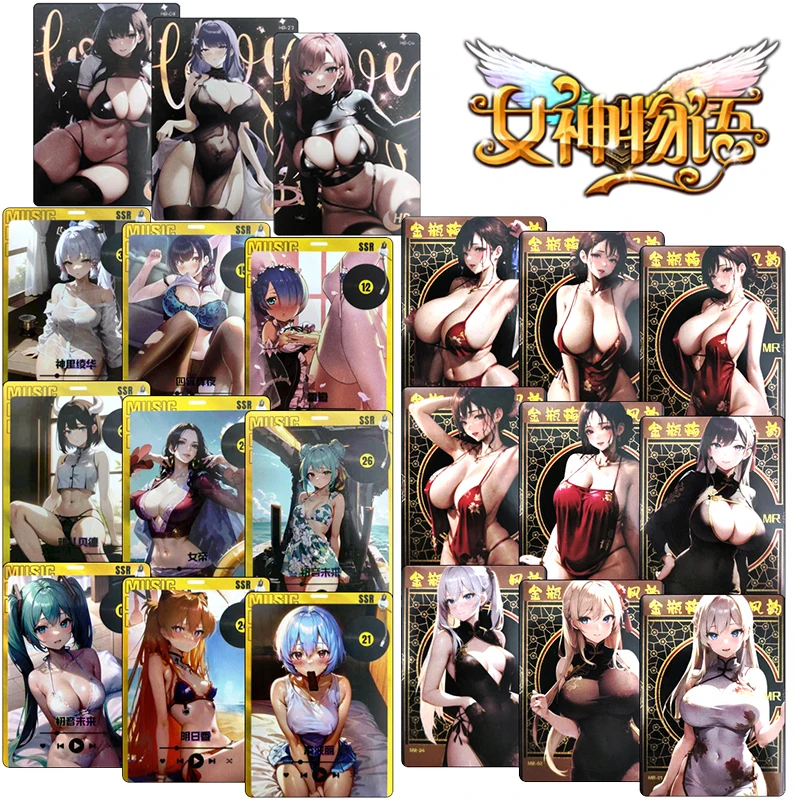 Goddess Story Ssr Mr Series Emilia Albedo Rem Ram Anime Characters Bronzing Collection Flash Card Cartoon Toys Christmas Gift