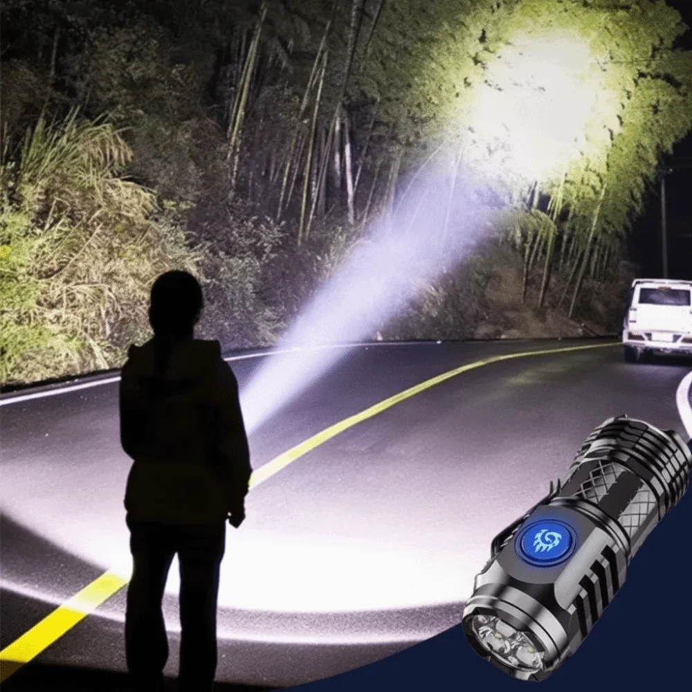 Super Bright Handheld Flashlight Waterproof Adjustable Brightness Rechargeable Flashlight 3 Lighting Mode USB Rechargeable Torch