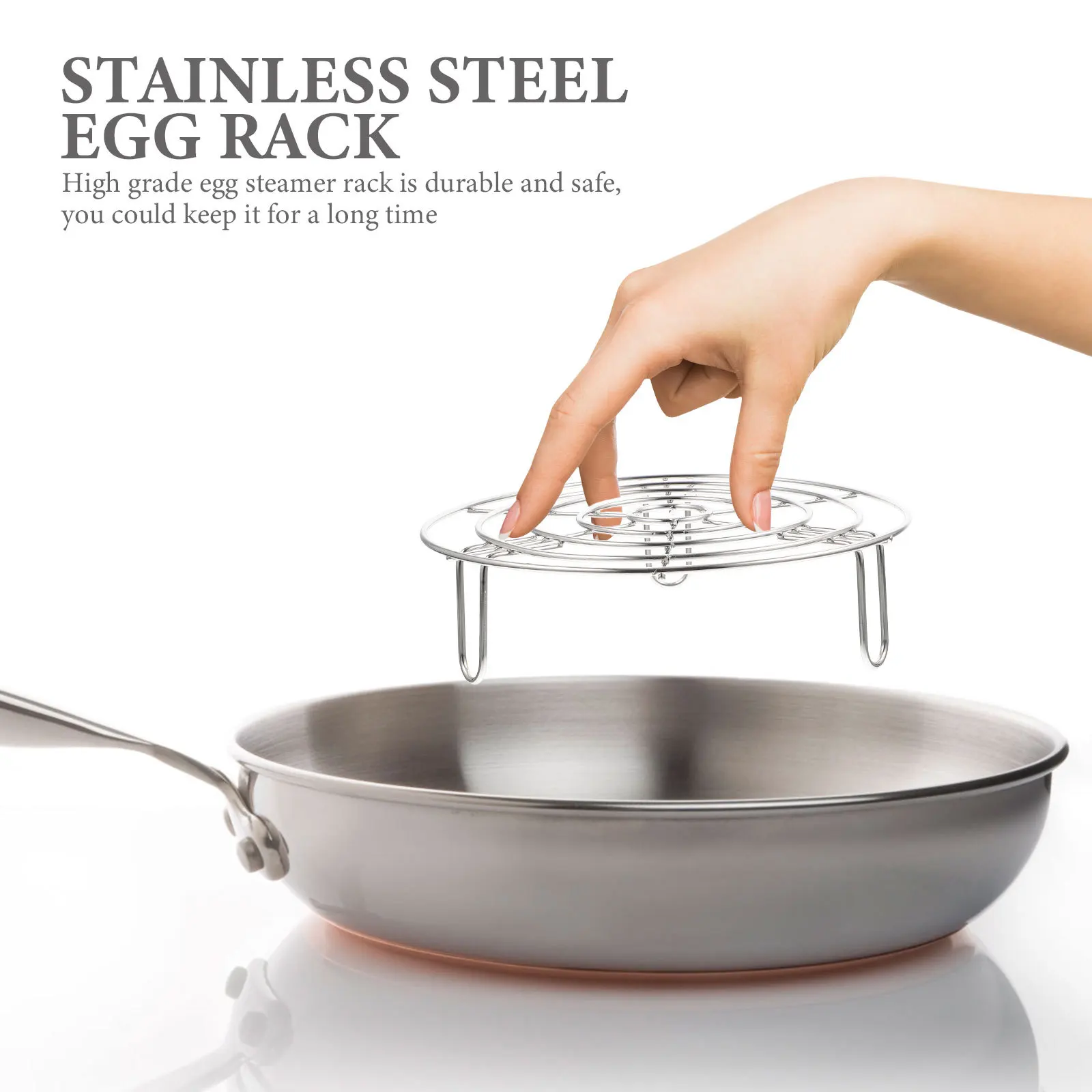 

Stainless Steel Egg Steamer Rack Kitchen Utensil Multi-Function Steam Rack for Eggs Fish Vegetables Household Steaming
