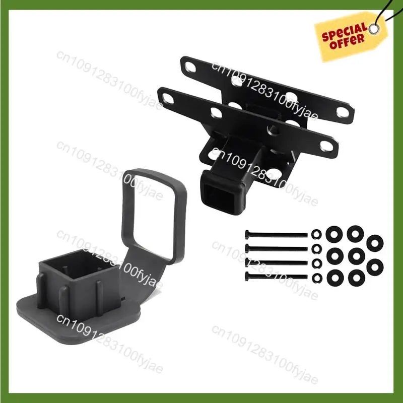 

August 1Set Metal Rear Towing Trailer Hitch Receiver W/Cover Engine Towing Hauling Aid For Jeep Wrangler JL/JLU 2018-2023