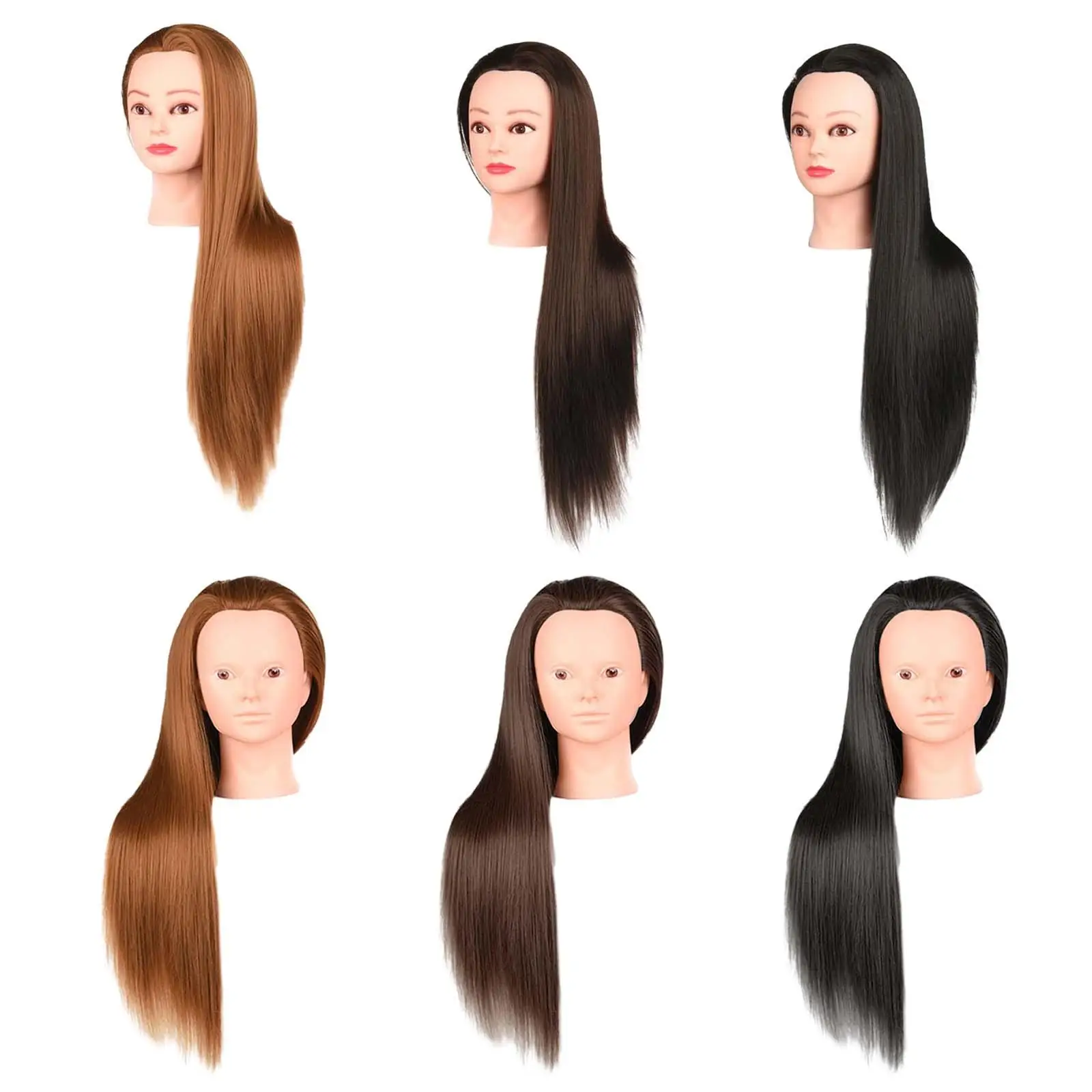 Hair Training Head Manikin Doll Head Practice Tools, Mannequin Head, Long Hair for Braid, Hairdresser Cutting