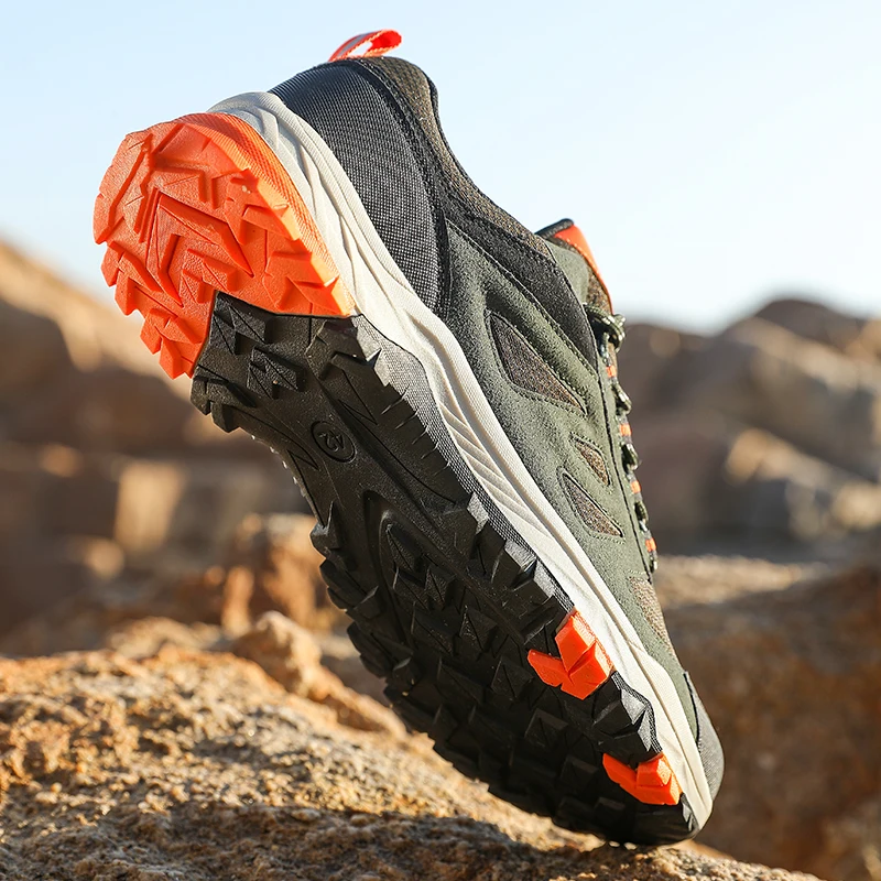 New Arrival Mens Hiking Shoes Breathable Lace Up Trekking Male Cushioning Outdoor Climbing Tourism Sneakers for Men
