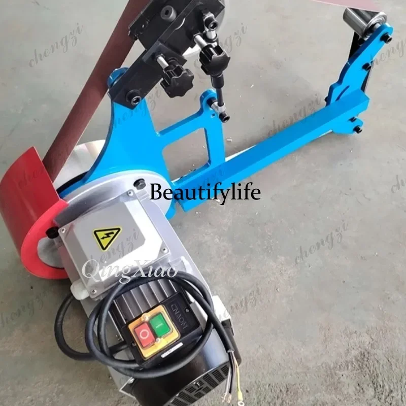 K182 Belt Grinder for Lathe Industrial Polishing Machine Bench Top Horizontal Belt Sander for Deburring Finishing Rust Removal