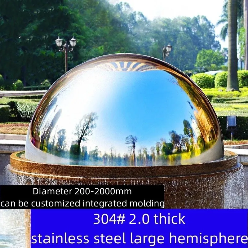 Stainless Steel Spherical Mirror hemisphere, Hollow Waterscape, Decorative, 3.0mm Thick, D700 mm-1500mm, 304 Material