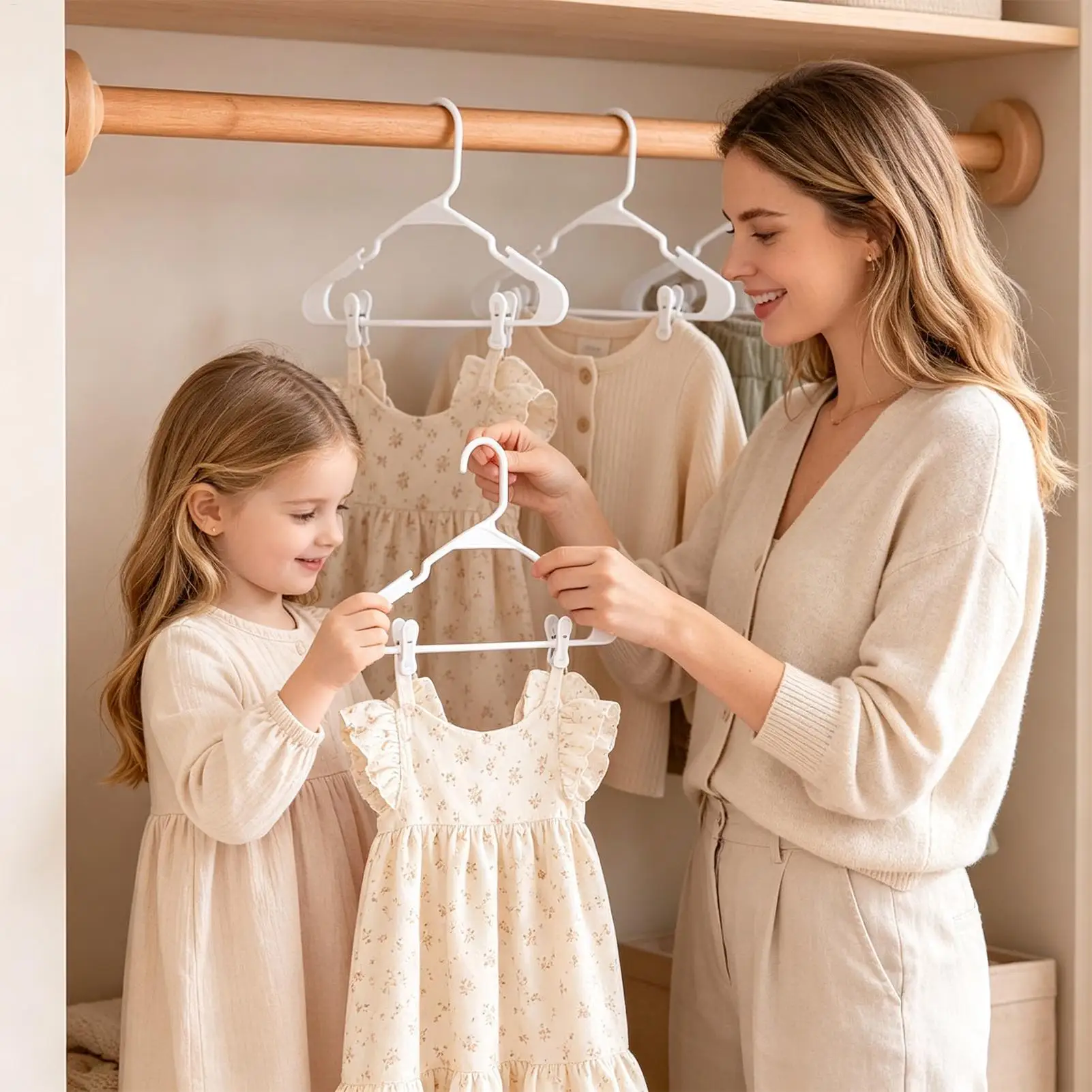 Hanger Clips 30 Pack Multi-Purpose Non-Slip Strong Pins Space Saving Pant Clips for Hangers for Skirts Hats Socks Towels