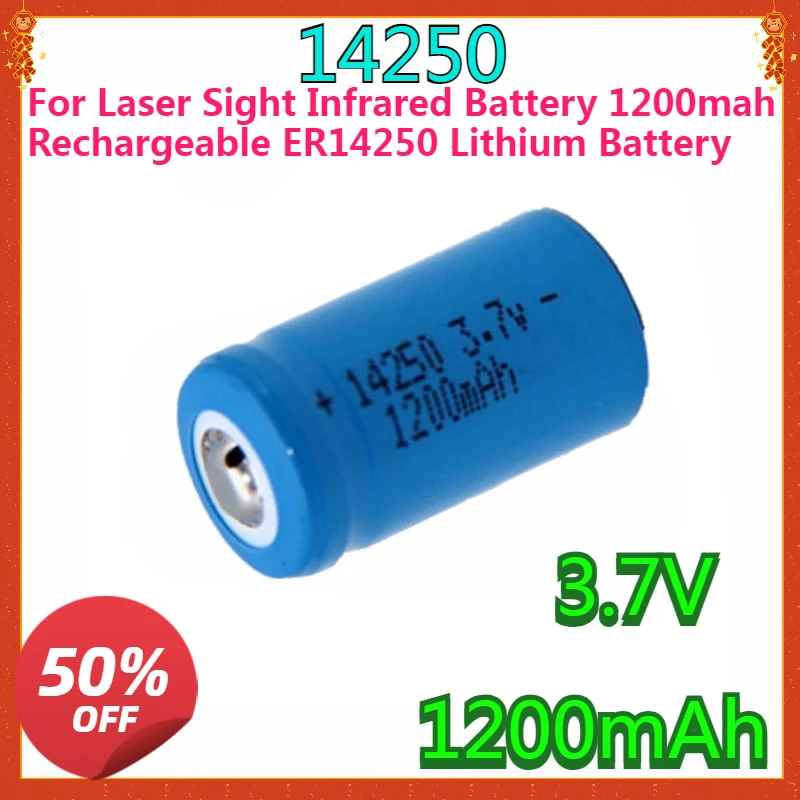 

New For Laser Sight Infrared Battery 1200mah Rechargeable ER14250 Lithium Battery 3.7V 14250 Rechargeable Lithium Battery