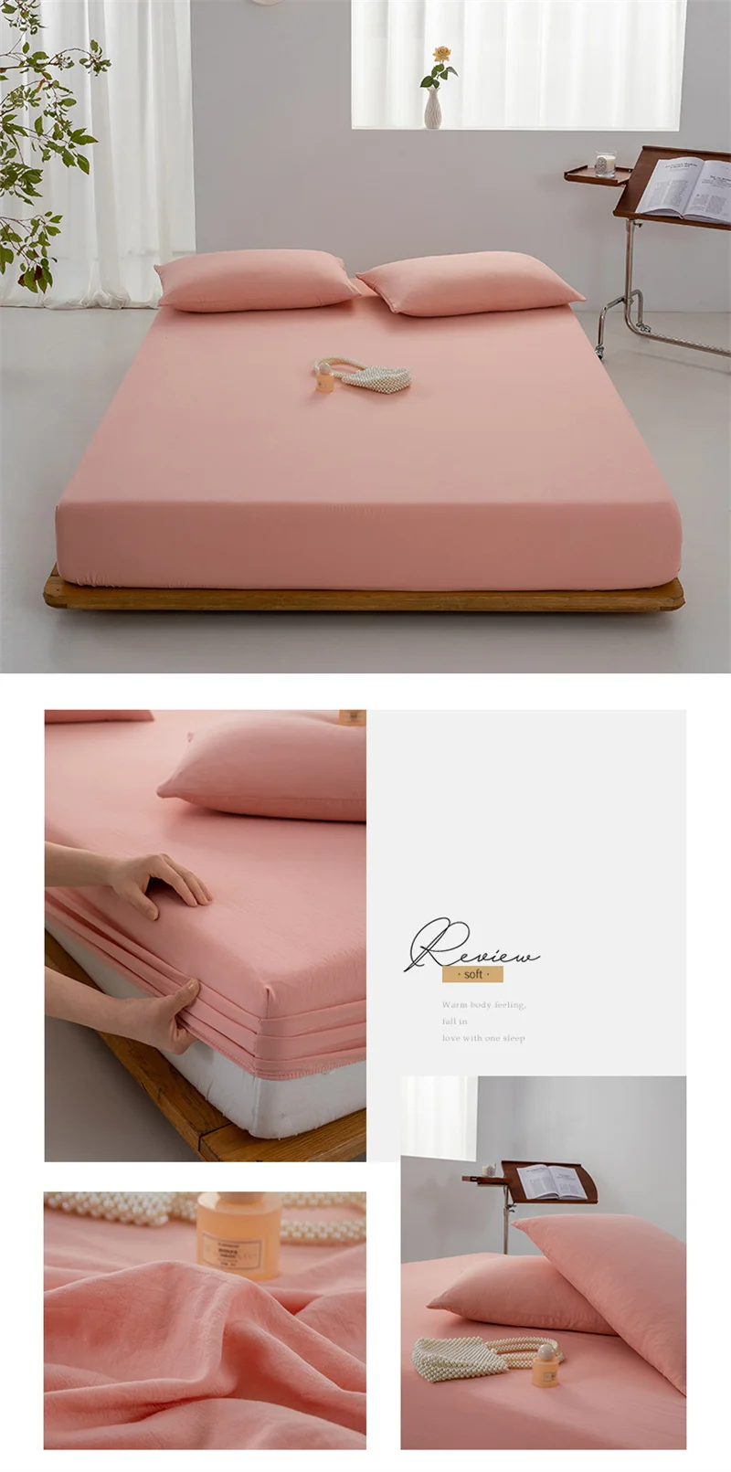 Soft Cotton Fitted Sheet Single Double King Queen Size Mattress Cover with Elastic Band Bed Sheet Bed Linens 100/120/150/180/200