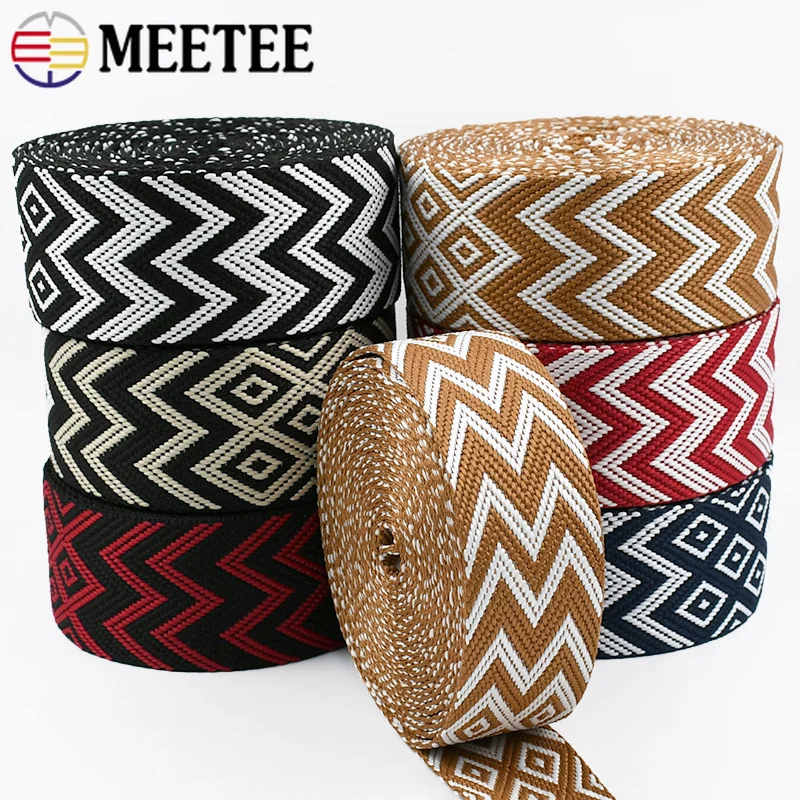 

5Meters 38/50mm Polyester Webbing Ribbon for Bag Strap Bias Binding Band Sewing Backpack Ethnic Clothes Decor Tapes Accessories