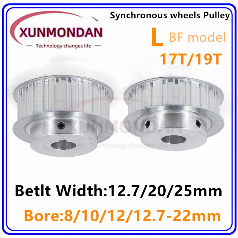 L Type Synchronous Pulley 17T/19Teeth Bore 8~22mm Teeth Pitch 9.525 mm Slot Width 14/21/27 mm For 12.7/20/25mm L Timing Belt