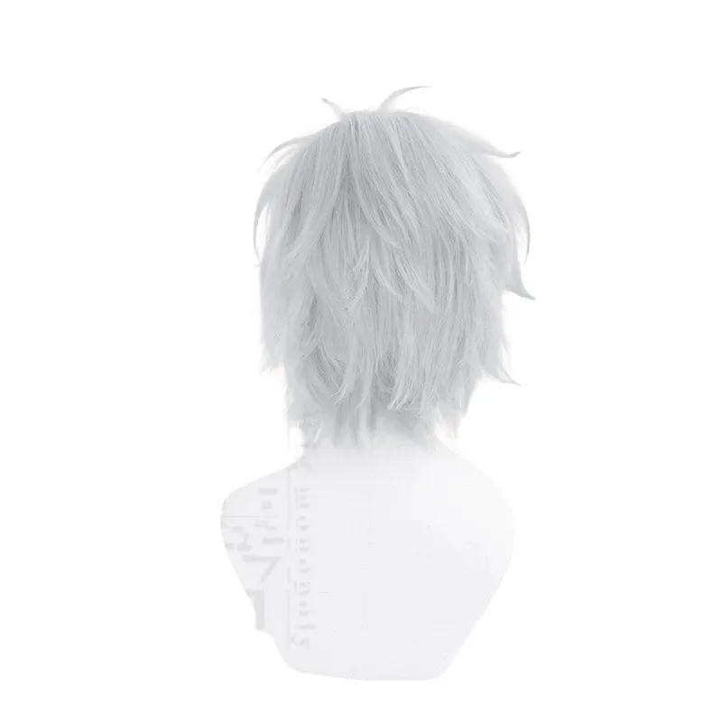 Qq34 Alta calidad Nagisa Kaoru Cos 30 CM Gris plateado Pelo sintético resistente al calor Fiesta de Halloween Pelucas de cosplay de anime + gorro de peluca