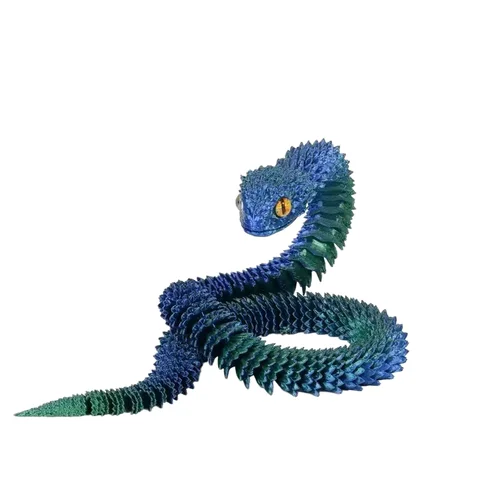 30CM New 3D Printed Snake Realistic Snake Statue Movable Joint Fidget Toys Simulation Desk Ornament Animal Model Gift