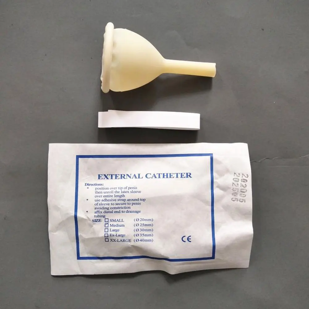 1set 30mm Male External Catheter Disposable Medical Sterilized Latex Catheter Urine Collector Elderly Latex Urine Bag