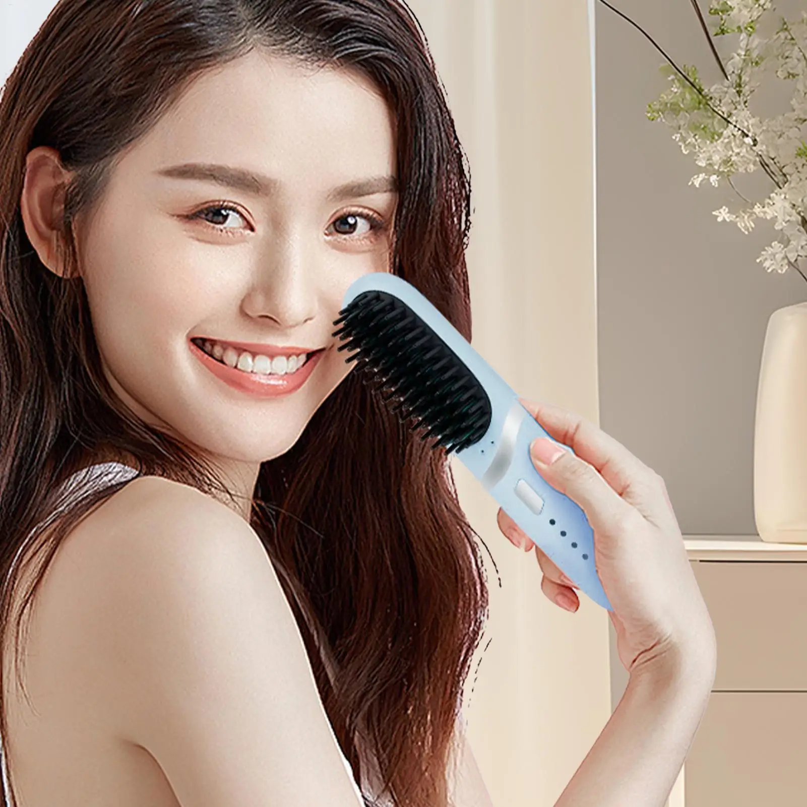 مشط حديد مسطح احترافي محمول قابل لإعادة الشحن، 3 إعدادات لدرجة الحرارة، مكواة فرد لاسلكية للنساء والرجال أثناء السفر قصيرة وطويلة