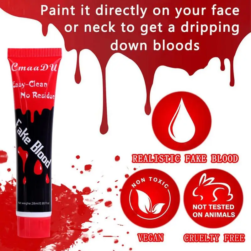 28ml falso Halloween Vampire Blood Tube Stage Blood Glue sangue finto per Halloween Costume Zombie Vampire and Monster Makeup