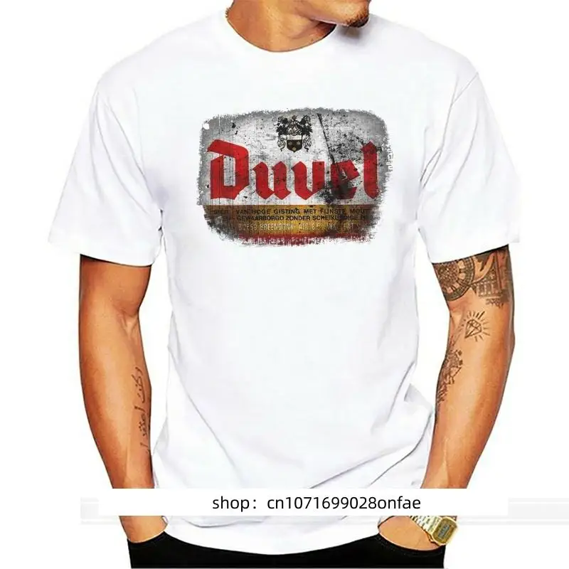 T-Shirt Hitam Bir Duvel-Pengiriman Cepat! Kualitas Tinggi! Kaus Katun Kaus Modis Musim Panas Pria Ukuran Eropa