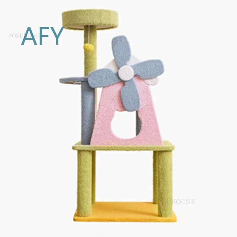 Modern Windmill Cat Climbing Frame for Pet Furniture for Cats for Kitten for Small Pets Creative Leisure Scratching Board Cat